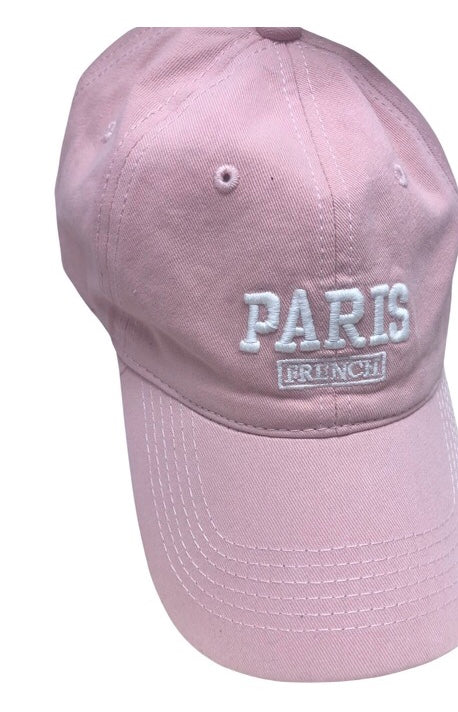 Paris Cap- Pink w/ White Lettering