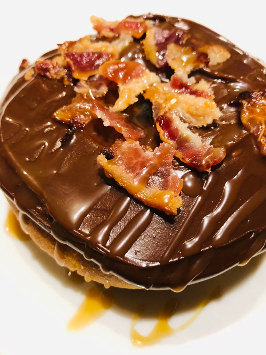 Chocolate Caramel Bacon Donut